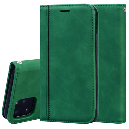 For iPhone 11 Pro Frosted Business Magnetic Horizontal Flip PU Leather Case with Holder & Card Slot & Lanyard(Green)-garmade.com
