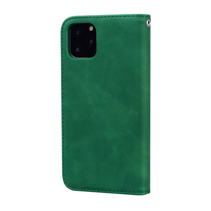 For iPhone 11 Pro Frosted Business Magnetic Horizontal Flip PU Leather Case with Holder & Card Slot & Lanyard(Green)-garmade.com