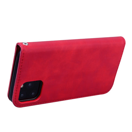 For iPhone 11 Pro Frosted Business Magnetic Horizontal Flip PU Leather Case with Holder & Card Slot & Lanyard(Red)-garmade.com