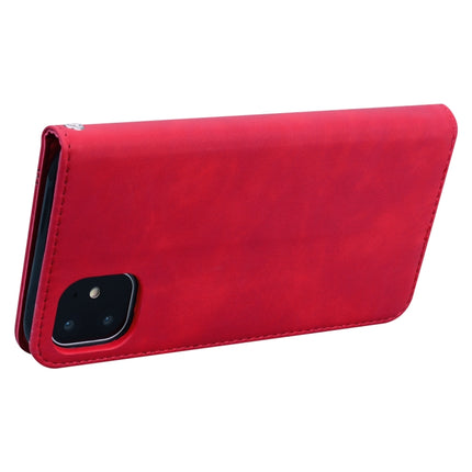 For iPhone 11 Frosted Business Magnetic Horizontal Flip PU Leather Case with Holder & Card Slot & Lanyard(Red)-garmade.com
