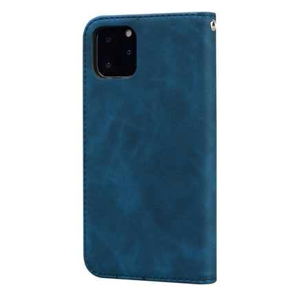 For iPhone 11 Pro Max Frosted Business Magnetic Horizontal Flip PU Leather Case with Holder & Card Slot & Lanyard(Blue)-garmade.com