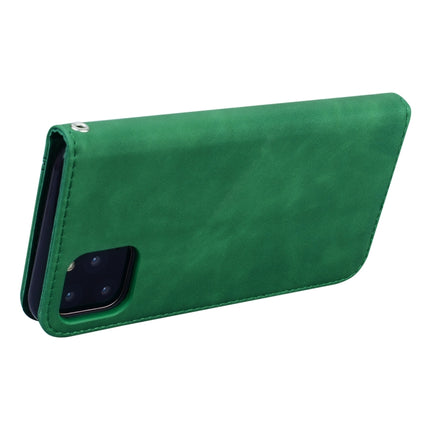 For iPhone 11 Pro Max Frosted Business Magnetic Horizontal Flip PU Leather Case with Holder & Card Slot & Lanyard(Green)-garmade.com