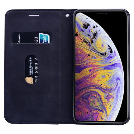 For iPhone XS / X Frosted Business Magnetic Horizontal Flip PU Leather Case with Holder & Card Slot & Lanyard(Black)-garmade.com