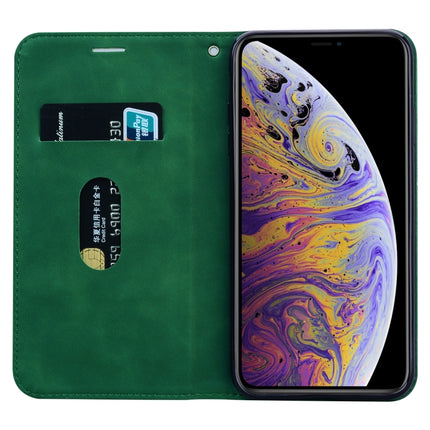 For iPhone XS / X Frosted Business Magnetic Horizontal Flip PU Leather Case with Holder & Card Slot & Lanyard(Green)-garmade.com
