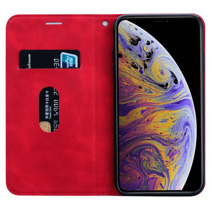 For iPhone XS Max Frosted Business Magnetic Horizontal Flip PU Leather Case with Holder & Card Slot & Lanyard(Red)-garmade.com