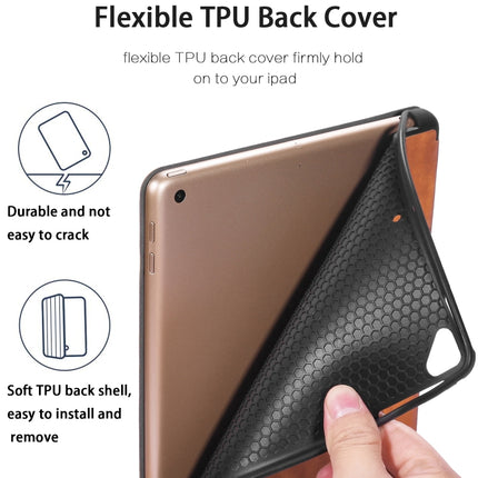 For iPad 9.7 inch DG.MING See Series Horizontal Flip Leather Case with Holder & Pen Holder(Brown)-garmade.com