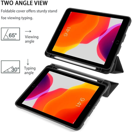 For iPad 10.2 2021 / 2020 / 2019 DG.MING See Series Horizontal Flip Leather Case with Holder & Pen Holder(Black)-garmade.com