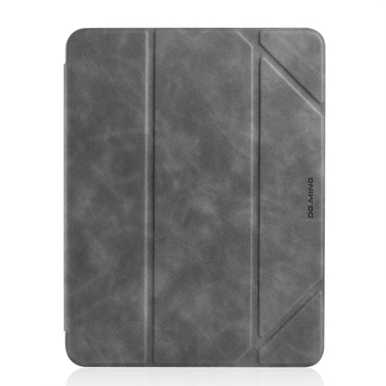For iPad 10.2 2021 / 2020 / 2019 DG.MING See Series Horizontal Flip Leather Case with Holder & Pen Holder(Grey)-garmade.com