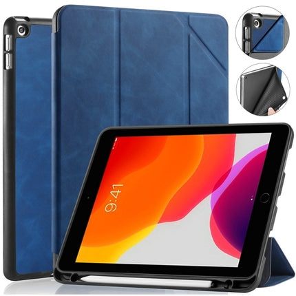 For iPad 10.2 2021 / 2020 / 2019 DG.MING See Series Horizontal Flip Leather Case with Holder & Pen Holder(Blue)-garmade.com
