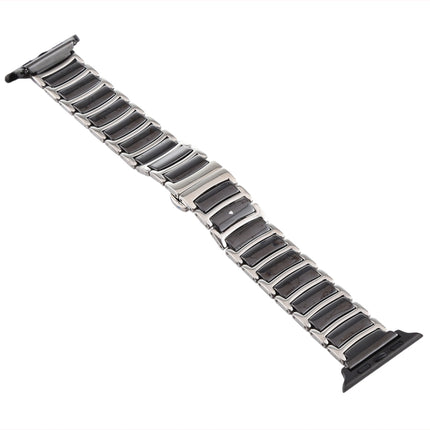 For Apple Watch Series 6 & SE & 5 & 4 40mm / 3 & 2 & 1 38mm Ceramic Steel Watchband(Black)-garmade.com