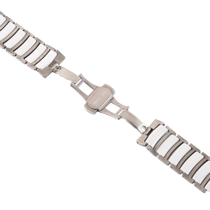 For Apple Watch Series 6 & SE & 5 & 4 44mm / 3 & 2 & 1 42mm Ceramic Steel Watchband(White)-garmade.com