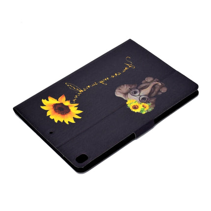 For iPad 10.2 / 10.5 (2017) & Air 10.5 (2019) Voltage Painted Pattern Tablet PC Protective Leather Case with Bracket & Card Slots & Sleep / Wake-up & Anti-skid Strip(Chrysanthemum Elephant)-garmade.com