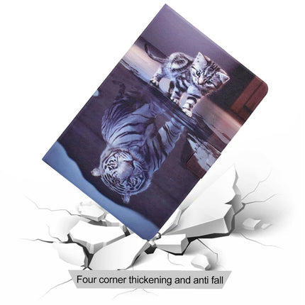 For iPad 10.2 / 10.5 (2017) & Air 10.5 (2019) Voltage Painted Pattern Tablet PC Protective Leather Case with Bracket & Card Slots & Sleep / Wake-up & Anti-skid Strip(Cat and Tiger)-garmade.com