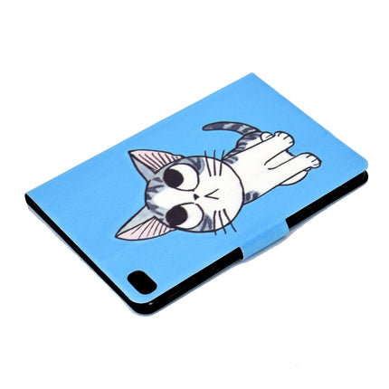 For iPad mini 5 / 4 / 3 / 2 / 1 Voltage Painted Pattern Tablet PC Protective Leather Case with Bracket & Card Slots & Sleep / Wake-up & Anti-skid Strip(Blue Cat)-garmade.com