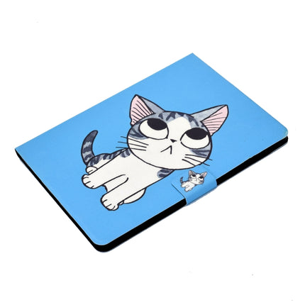 For iPad Pro 11 inch (2018) / (2020) Voltage Painted Pattern Tablet PC Protective Leather Case with Bracket & Card Slots & Sleep / Wake-up & Anti-skid Strip(Blue Cat)-garmade.com