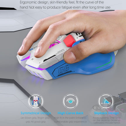 HXSJ G6 10 Keys RGB 12800DPI Tri-mode Wireless Gaming Mouse(Black)-garmade.com
