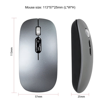 HXSJ M103 1600DPI 2.4GHz Wireless Rechargeable Mouse(Grey)-garmade.com