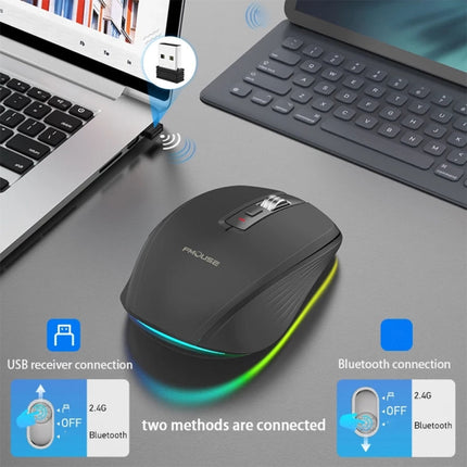 HXSJ M303 2400DPI Dual Mode 2.4GHz + Bluetooth 5.1 Wireless Mouse(Pink)-garmade.com