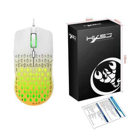HXSJ S500 3600DPI Colorful Luminous Wired Mouse, Cable Length: 1.5m(Yellow)-garmade.com