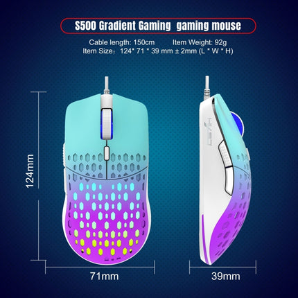 HXSJ S500 3600DPI Colorful Luminous Wired Mouse, Cable Length: 1.5m(Yellow)-garmade.com