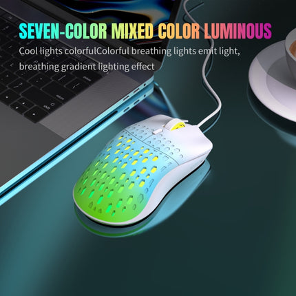 HXSJ S500 3600DPI Colorful Luminous Wired Mouse, Cable Length: 1.5m(Pink)-garmade.com