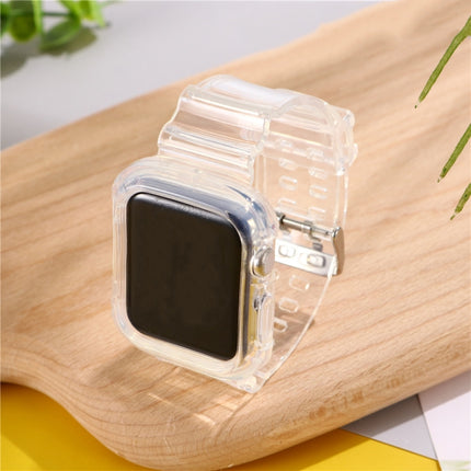 For Apple Watch Series 6 & SE & 5 & 4 44mm / 3 & 2 & 1 42mm Transparent TPU Integrated Replacement Watch Strap-garmade.com