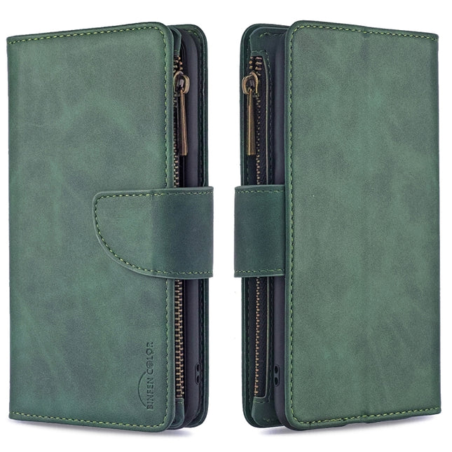 For iPhone XS / X Skin Feel Detachable Magnetic Zipper Horizontal Flip PU Leather Case with Multi-Card Slots & Holder & Wallet & Photo Frame & Lanyard(Green)-garmade.com