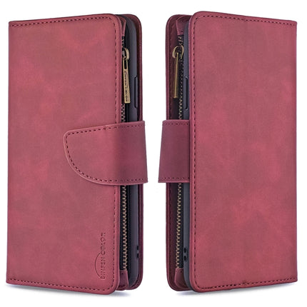 For iPhone 11 Pro Max Skin Feel Detachable Magnetic Zipper Horizontal Flip PU Leather Case with Multi-Card Slots & Holder & Wallet & Photo Frame & Lanyard(Red)-garmade.com