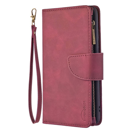 For Samsung Galaxy S20+ Skin Feel Detachable Magnetic Zipper Horizontal Flip PU Leather Case with Multi-Card Slots & Holder & Wallet & Photo Frame & Lanyard(Red)-garmade.com