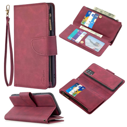 For Samsung Galaxy S20+ Skin Feel Detachable Magnetic Zipper Horizontal Flip PU Leather Case with Multi-Card Slots & Holder & Wallet & Photo Frame & Lanyard(Red)-garmade.com