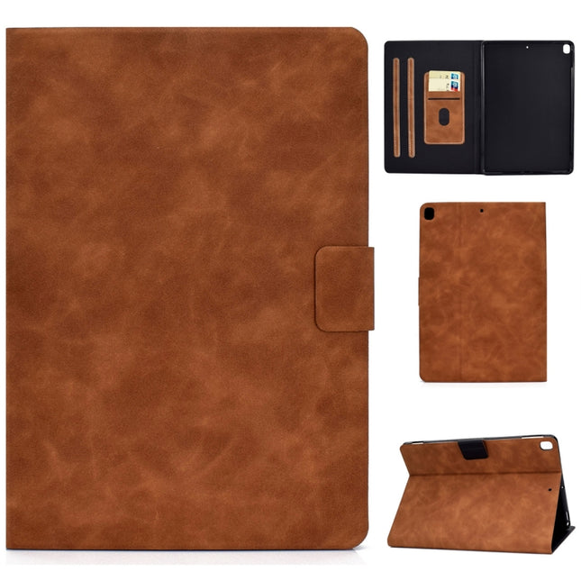For iPad 10.2 / Air (2019) / Pro 10.5 Cowhide Texture Horizontal Flip Leather Case with Holder & Card Slots & Sleep / Wake-up Function(Brown)-garmade.com