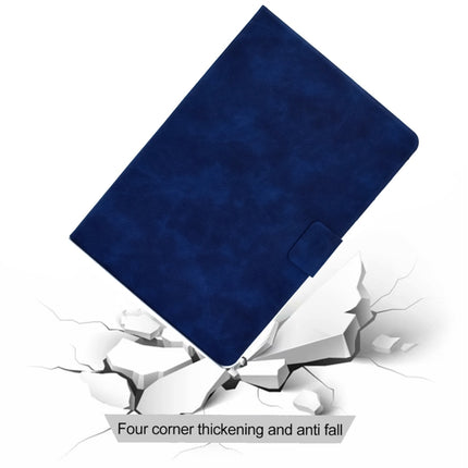 For iPad mini 5 / 4 / 3 / 2 / 1 Cowhide Texture Horizontal Flip Leather Case with Holder & Card Slots & Sleep / Wake-up Function(Blue)-garmade.com