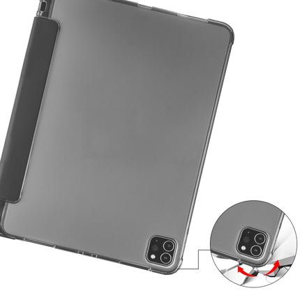 For iPad Pro 11 (2020) / iPad Pro 11(2018) 3-folding Horizontal Flip PU Leather + Shockproof TPU Tablet Case with Holder & Pen Slot(Black)-garmade.com