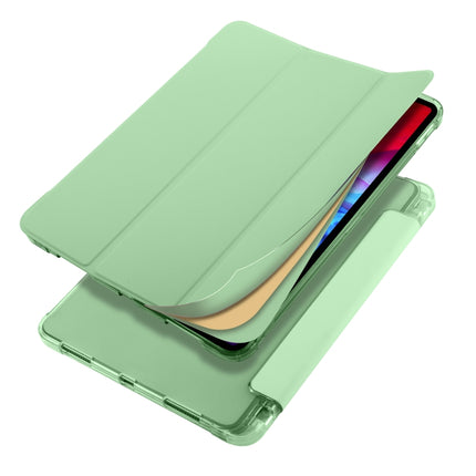 For iPad Pro 11 (2020) / iPad Pro 11(2018) 3-folding Horizontal Flip PU Leather + Shockproof TPU Tablet Case with Holder & Pen Slot(Matcha Green)-garmade.com