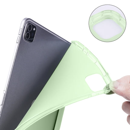 For iPad Pro 11 (2020) / iPad Pro 11(2018) 3-folding Horizontal Flip PU Leather + Shockproof TPU Tablet Case with Holder & Pen Slot(Matcha Green)-garmade.com