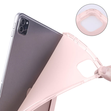For iPad Pro 11 (2020) / iPad Pro 11(2018) 3-folding Horizontal Flip PU Leather + Shockproof TPU Tablet Case with Holder & Pen Slot(Pink)-garmade.com