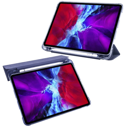 For iPad Pro 11 (2020) / iPad Pro 11(2018) 3-folding Horizontal Flip PU Leather + Shockproof TPU Tablet Case with Holder & Pen Slot(Dark Blue)-garmade.com