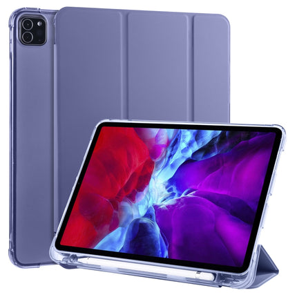 For iPad Pro 11 (2020) / iPad Pro 11(2018) 3-folding Horizontal Flip PU Leather + Shockproof TPU Tablet Case with Holder & Pen Slot(Lavender Purple)-garmade.com
