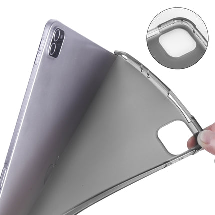 For iPad Pro 12.9 (2020) / iPad Pro 12.9(2018) 3-folding Horizontal Flip PU Leather + Shockproof TPU Tablet Case with Holder & Pen Slot(Black)-garmade.com
