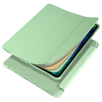 For iPad Pro 12.9 (2020) / iPad Pro 12.9(2018) 3-folding Horizontal Flip PU Leather + Shockproof TPU Tablet Case with Holder & Pen Slot(Matcha Green)-garmade.com