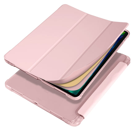 For iPad Pro 12.9 (2020) / iPad Pro 12.9(2018) 3-folding Horizontal Flip PU Leather + Shockproof TPU Tablet Case with Holder & Pen Slot(Pink)-garmade.com