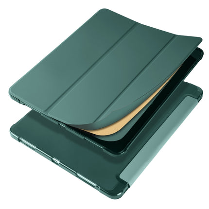 For iPad Pro 12.9 (2020) / iPad Pro 12.9(2018) 3-folding Horizontal Flip PU Leather + Shockproof TPU Tablet Case with Holder & Pen Slot(Pine Green)-garmade.com