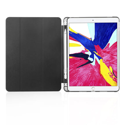 For iPad Pro 10.5 inch / Air 3 10.5 inch 3-folding Horizontal Flip PU Leather + Shockproof TPU Case with Holder & Pen Slot(Black)-garmade.com