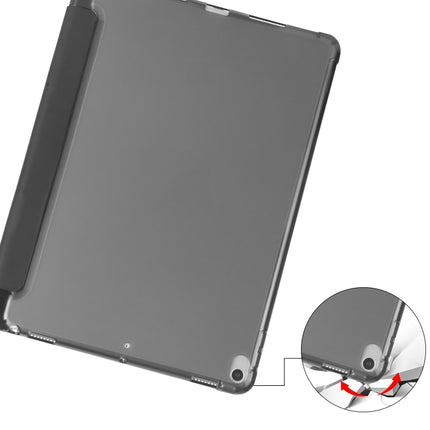 For iPad Pro 10.5 inch / Air 3 10.5 inch 3-folding Horizontal Flip PU Leather + Shockproof TPU Case with Holder & Pen Slot(Black)-garmade.com