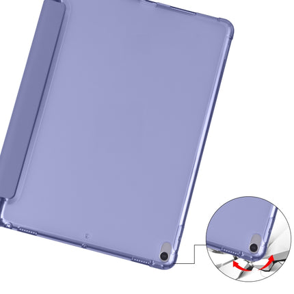 For iPad Pro 10.5 inch / Air 3 10.5 inch 3-folding Horizontal Flip PU Leather + Shockproof TPU Case with Holder & Pen Slot(Lavender Purple)-garmade.com