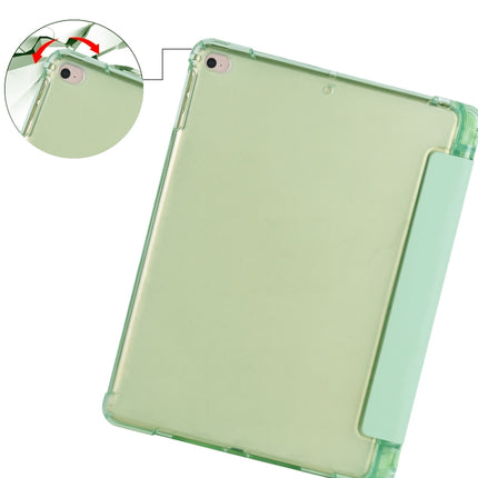 For iPad Air / Air 2 / 9.7 (2017) & (2018) 3-folding Horizontal Flip PU Leather + Shockproof TPU Case with Holder & Pen Slot(Matcha Green)-garmade.com