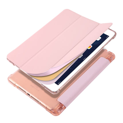 For iPad Air / Air 2 / 9.7 (2017) & (2018) 3-folding Horizontal Flip PU Leather + Shockproof TPU Case with Holder & Pen Slot(Pink)-garmade.com