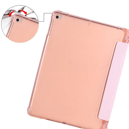 For iPad Air / Air 2 / 9.7 (2017) & (2018) 3-folding Horizontal Flip PU Leather + Shockproof TPU Case with Holder & Pen Slot(Pink)-garmade.com
