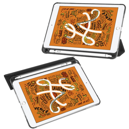 For iPad Mini 5 / Mini 4 3-folding Horizontal Flip PU Leather + Shockproof TPU Case with Holder & Pen Slot(Black)-garmade.com