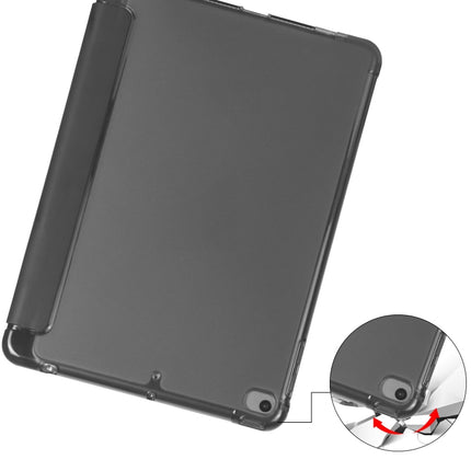 For iPad Mini 5 / Mini 4 3-folding Horizontal Flip PU Leather + Shockproof TPU Case with Holder & Pen Slot(Black)-garmade.com